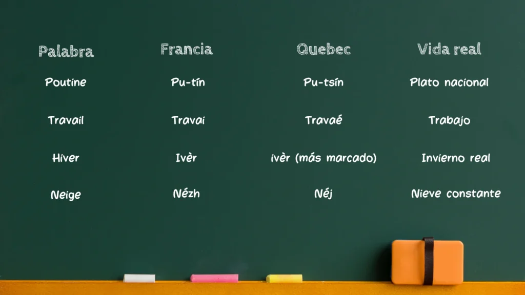 Pronunciación del francés de Quebec